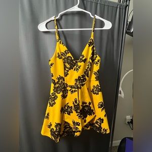 Yellow floral romper/dress